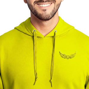 Sweat-shirt à capuche rouge pour homme, 100% coton molletonné, coupe classique, couleur unie, tricoté, vêtement d'automne - Product Image 4