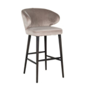 Tabouret de bar moderne en velours avec structure métallique, design contemporain pour bar à domicile et usage commercial - Product Image 3