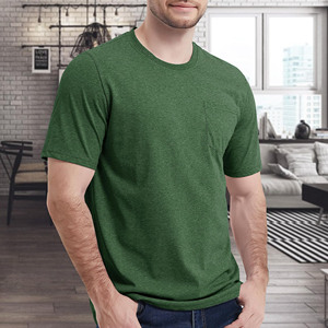 เสื้อยืดแขนสั้นผู้ชายขายส่ง สไตล์พื้นฐาน สีพื้น เสื้อตัวในลำลอง คอกลม สำหรับผู้ชาย - Product Image 2