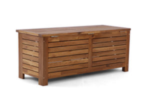 Boîte de rangement de jardin en bois d'extérieur, conçue avec une construction en bois durable pour ranger les outils, les coussins et les accessoires - Product Image 2