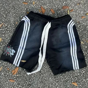 Fabricant de vêtements de rue Logo personnalisé Pantalons de survêtement en éponge française Pantalons pour hommes en coton vieilli Vintage lavage à l'acide Shorts - Product Image 1