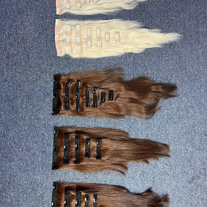 Factory Price Straight Clip-in Hair Extension Brown #<b>PLA</b> Color 100% Vietnamese Hair At Premium Quality - Product Image 1