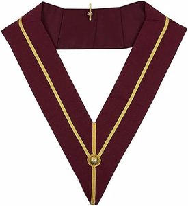 Collier de Maître de Cérémonie du Rite Royal des Francs-Maçons, en polyester, avec ornements métalliques argentés de qualité supérieure - Product Image 4
