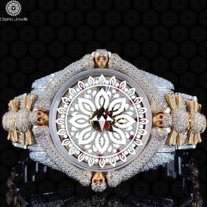 Montre de luxe Charm_Jewells en acier inoxydable 40 mm, analogique, mécanique, date automatique, étanche 10 bars, accents diamantés, mode masculine - Product Image 1