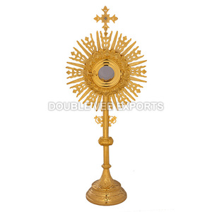 Monstrario Relicario de Latón |   Recipiente para la Adoración Eucarística Sunburst – DOUBLE VEE EXPORTS - Product Image 6