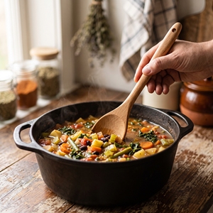 Grande cuillère compacte en bois et ensemble de vaisselle, design classique minimaliste, forme ovale, ustensiles de cuisine durables et réutilisables pour un usage quotidien - Product Image 4