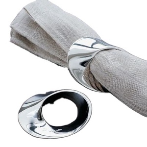 Anillo de servilleta de mesa de decoración del hogar de alta calidad pulido de níquel plateado decoración de boda cena mesa de comedor - Product Image 1