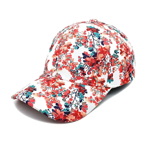 Gorra de Béisbol con Estampado Floral de Poliéster para las Cuatro Estaciones, Ajustable, con Cierre a Presión, para Exteriores - Product Image 3