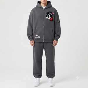 Chándal de Fabricante con Lavado Ácido, Sudadera con Capucha de 420 Gsm, Estampado Personalizado, Chándal Oversize de Peso Pesado para Hombre, Estilo Urbano - Product Image 1