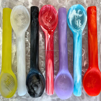 Cuchara de café de resina Aqual real de Color personalizado, nuevo diseño, utensilios de cocina, vajilla, juego de cubiertos para el hogar, boda, cuchara para helado