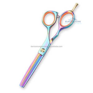 กรรไกรซอยผมสแตนเลสคุณภาพสูงระดับมืออาชีพ สีรุ้ง อุปกรณ์เสริมสวย โดย DAVICON ENTERPRISES - Product Image 1