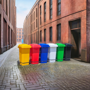 KC Green GR-721 120L Heavy Duty Wheelie <b>Bin</b> with 2 Wheels HDPE Plastic Made in Delhi Outdoor Use - Product Image 2