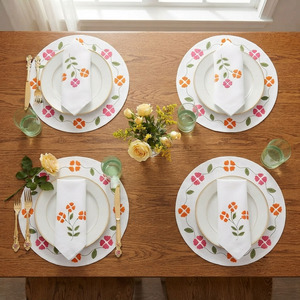 Ensemble de nappes et de serviettes de table brodées personnalisées, motif floral vintage, coton de haute qualité, lavable en machine, décoration de table pour la maison et l'hôtel - Product Image 4