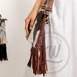 New Real Hand Tooled Floral Print Cowhide Fur Leather Tote Bags Stylish Western Lady Evening Bag Tooled Clutch <b>Unique</b> Combo Sets - Product Image 3