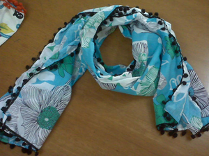 Chất Lượng Cao 100% Cotton In Khăn Choàng Siêu Mềm Dành Cho Người Lớn Phong Cách Châu Âu Khăn Lấy Trộm Với Pompons Cho Mùa Thu Và Mùa Đông - Product Image 3