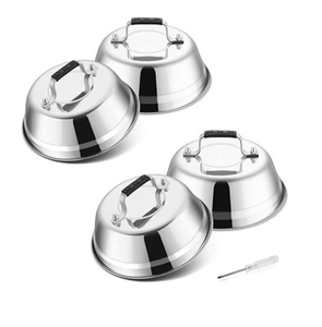 Tapa de acero inoxidable para asar, cubierta pequeña de metal para cocinar al vapor, tapa para parrilla para queso y hamburguesas - Product Image 2