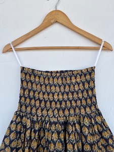 Jupe longue en coton fleuri, taille froncée, style bohème, pour la plage, légère, fluide, longueur cheville, style hippie, pour l'été - Product Image 2