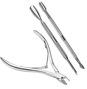 3Pcs Stainless Steel <b>Cuticle</b> Manicure Set Dual End Spoon Remover <b>Cutter</b> Pusher Nipper for Nail Art Professional <b>Cuticle</b> Removal - Product Image 4