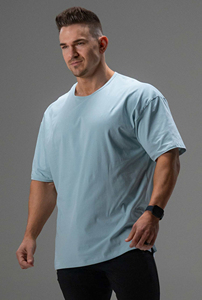 T-shirt de sport ample et décontracté pour homme, manches courtes, en coton, idéal pour la course, la musculation et l'entraînement estival - Product Image 3