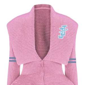 Suéter Varsity con Peplum para Mujer, Marca Jack and Jill, Color Rosa, Tejido de Punto, Manga Larga, Cárdigan Moderno, Ropa Casual y Elegante para Mujer - Product Image 4