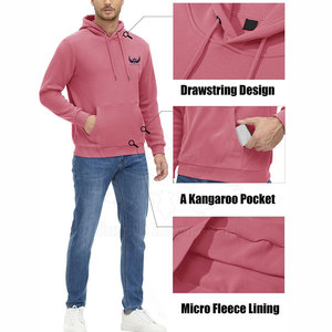 Sweat-shirts pour hommes en coton mélangé, style décontracté, tissu lavé, détail poche, respirant, coupe confortable, prêt pour l'hiver, pour l'intérieur et l'extérieur - Product Image 6