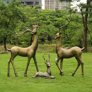 Estatua de Ciervo de Bronce Grande de Aluminio Fundido de la Mejor Calidad, Venta Directa de Fábrica, para Decoración de Jardín y Hogar, Escultura de Ciervo Macho y Hembra - Product Image 4