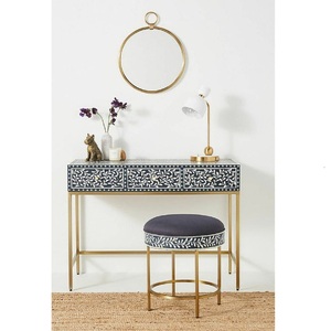 Mesa de Consola Blanca y Negra con Patrón Geométrico, Mesa de Entrada, Mueble Decorativo para el Pasillo, a Precio de Mayoreo - Product Image 4