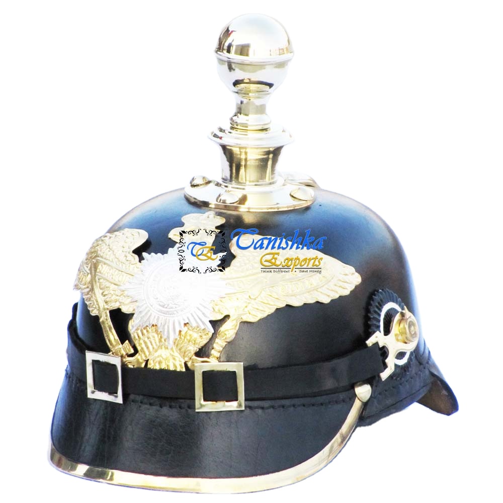 Немецкий кожаный и Латунный Шлем Pickelhaube с шипами, носимый армированный костюм для ролевых игр