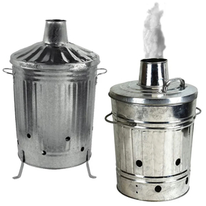 Factory Sale Galvanized Steel Garden Incinerator <b>Bin</b> For Rubbish Leaves Paper Waste Outdoor Metal Fire <b>Bin</b> With Chimney <b>Lid</b> - Product Image 2