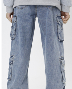 กางเกงยีนส์แฟชั่นใหม่สำหรับผู้ชาย คุณภาพสูง กระเป๋าแบบกำหนดเอง สไตล์สตรีทแวร์ ทรงหลวม ทันสมัย - Product Image 2