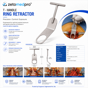 Retractor de Hombro Estilo FUKUDA, Hoja de 7 pulgadas (17.8 cm), 32 mm x 81 mm, Recta, Curva, Curva Inversa, Zetomed Pro - Product Image 5