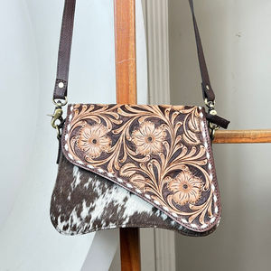 Nuevo bolso clásico de piel de vaca genuina, bolso de hombro de lujo para mujer, marca de diseño Floral personalizado, bolso de moda de diseñador de cuero mecanizado a mano - Product Image 4