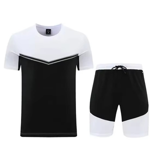 Conjuntos Deportivos de Camiseta y Pantalones Cortos Personalizados de Alta Calidad OEM para Hombre, Transpirables, de Verano, de Dos Piezas, con Diseños Estampados Casuales - Product Image 1