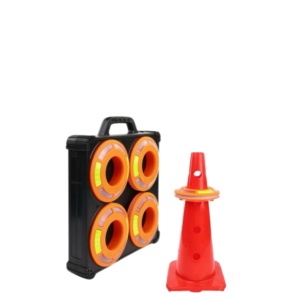 Lot de 8 feux cône portables séquentiels pour camion, lampes de signalisation d'urgence RVB portables pour la sécurité des camions et des barricades - Product Image 1