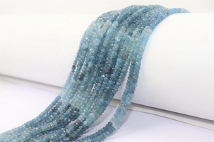 Cuentas Rondelle facetadas de Aguamarina con musgo sombreado azul Natural, piedras preciosas sueltas de 4,5 MM para la fabricación de joyas - Product Image 3