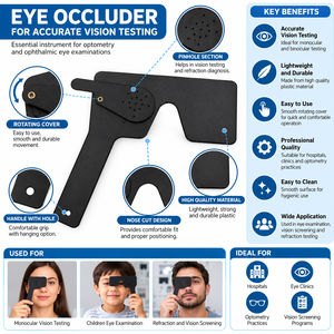 Oclusor Ocular con Orificio Estenopeico para Pruebas de Visión |   Herramienta portátil para examen ocular para pruebas de refracción (negra) - Product Image 4