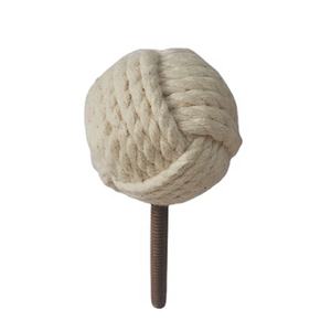 ลูกบิดลิ้นชักและมือจับตู้ทำจากปอกระเจาสีขาวทำด้วยมือของอินเดียสำหรับลิ้นชักเก็บของในสหราชอาณาจักร - Product Image 1