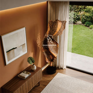 Soporte decorativo de diseño moderno hecho de madera de suar y patas de hierro, perfecto para la casa de tus sueños. - Product Image 2