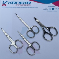 Ciseaux à cuticules Kaneka Classic en acier inoxydable, lame incurvée tranchante, multifonctionnels, durables, pliables
