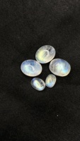 Lot certifié de pierres de lune arc-en-ciel naturelles, forme ovale, cabochons, pierres précieuses en vrac, 13,74 carats, pour bijoux