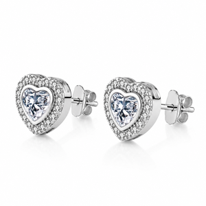 Pendientes de Moissanita en Forma de Corazón, Plata de Ley 925, Pendientes Halo para Mujer, Regalo, Joyería para Fiestas - Product Image 5