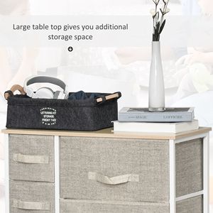 Cassettiera in Tessuto a 7 Cassetti con Contenitori Facili da Estrarre e Struttura in Metallo per l'Organizzazione della Camera da Letto |   Grigio - Product Image 5