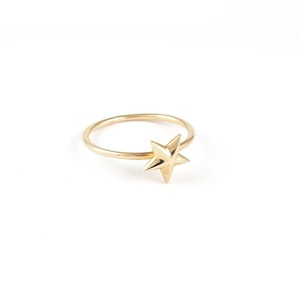 Anillo de Compromiso Minimalista Chapado en Oro, Resistente al Agua, Estilo Vintage, Forma de Estrella, Personalizado, Moderno, Ajustable, de Plata 925 - Product Image 2