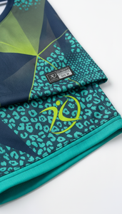 Conjunto de Camiseta y Pantalones Cortos de Voleibol Geométricos Verde Menta Personalizados al por Mayor, Uniforme de Equipo Absorbente de Sudor, Ropa Deportiva Sublimada OEM - Product Image 2