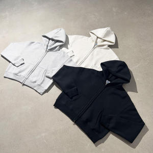 Sudadera con capucha personalizada de corte holgado y cremallera completa, oversize, 500 g/m², con estampado puff personalizado, de algodón grueso para hombre - Product Image 6