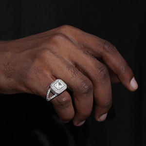 Bague de luxe Hip Hop en Moissanite DEF 0,5 carat, sertie de griffes, motif couronne, style Iced Out - Product Image 5