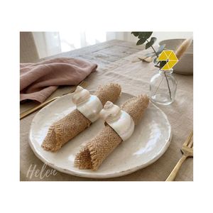 Anneau de serviette en nacre naturelle, accessoire de décoration de table ronde pour mariage, fête, hôtel, préféré des mariées, porte-serviettes de mariage - Product Image 6