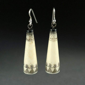 Boucles d'oreilles en os de buffle naturel de qualité supérieure, polies, écologiques, faites à la main, style vintage, provenance éthique, bijoux personnalisés - Product Image 3