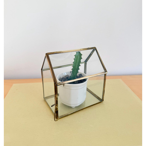 Metal and Glass Geometric House Shape Terrarium Container Display Candle Holder Centre Piece Window Candle Lantern and Planter - Product Image 5