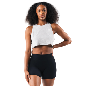 LDB Muscle Tank Débardeur court sans manches pour femme, coupe ajustée, extensible, pour la gym et l'entraînement, Heather Cloud - Product Image 1